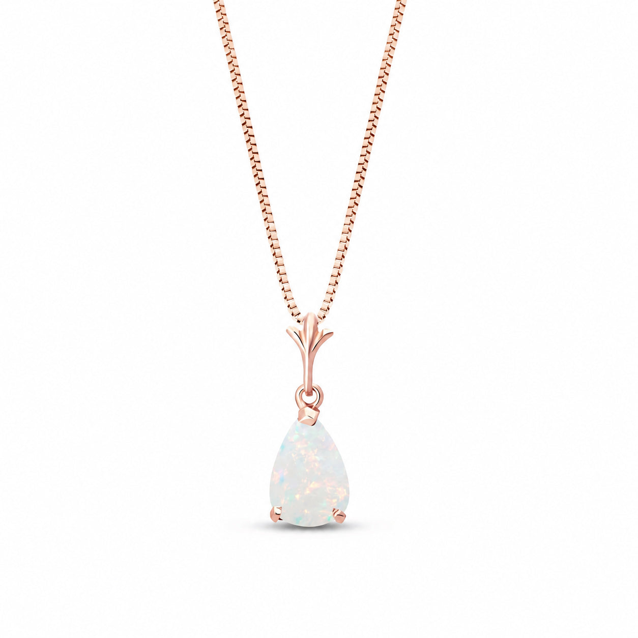Rose Gold Rose Necklace Blue Topaz 10K — Silvana