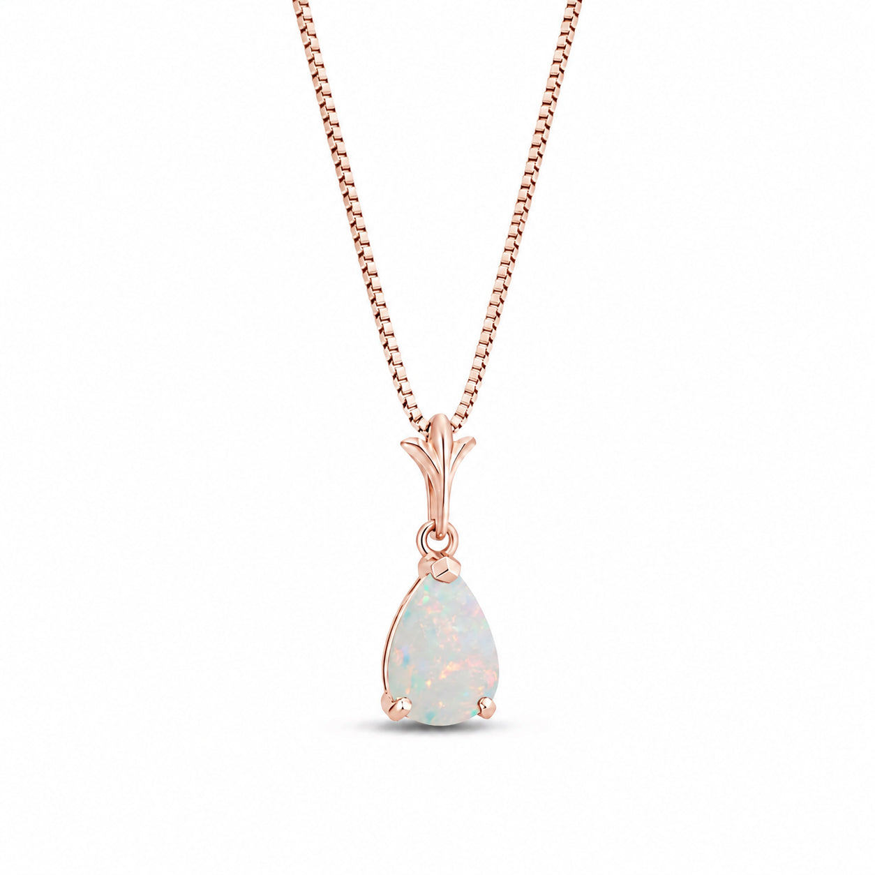 Rose Gold Rose Necklace Blue Topaz 10K — Silvana