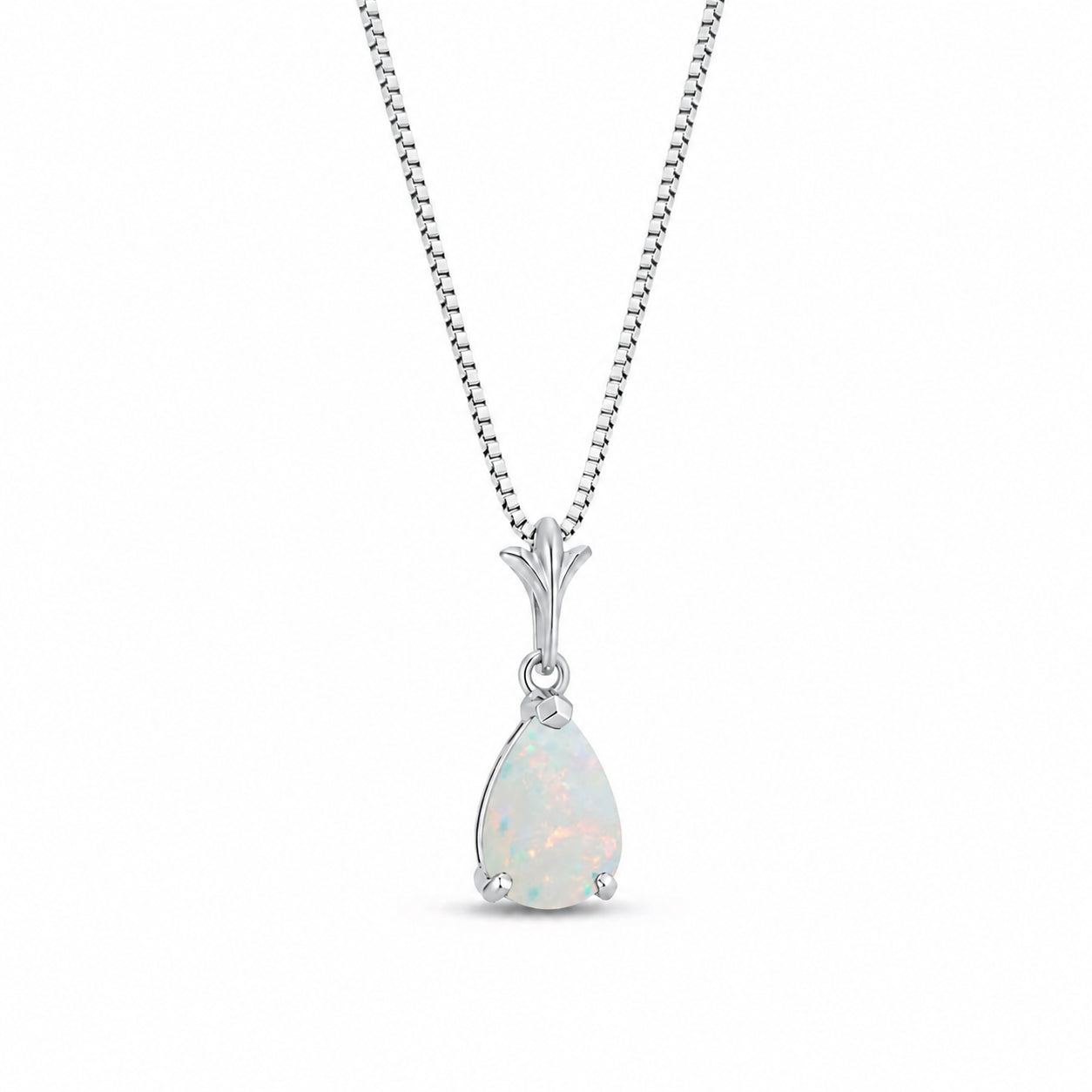 White Gold Rose Necklace Blue Topaz 10K — Silvana