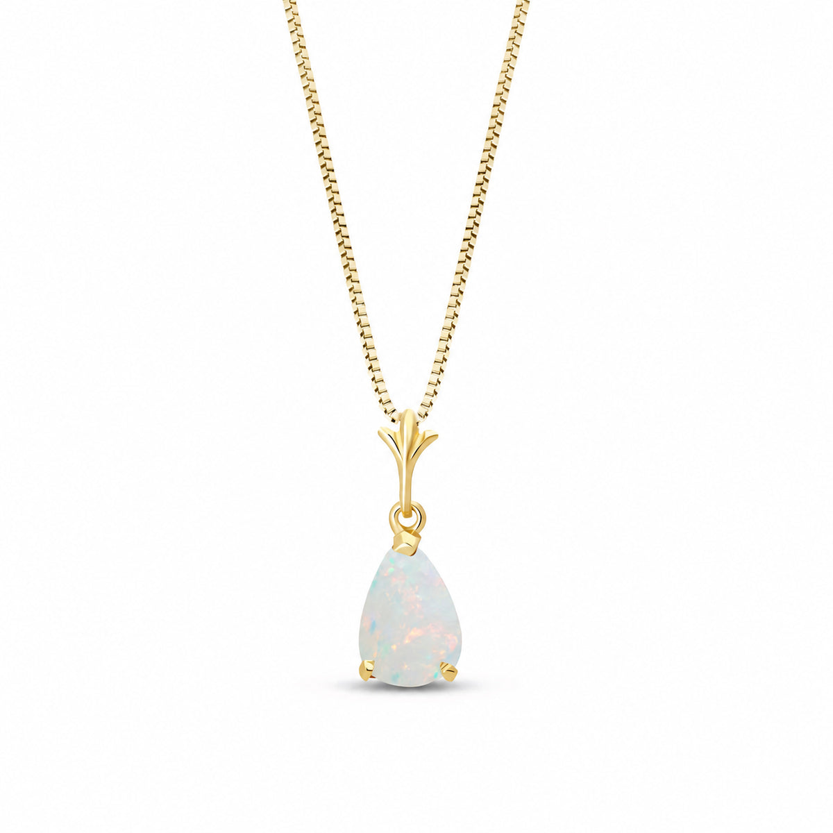 Yellow Gold Rose Necklace Blue Topaz 10K — Silvana