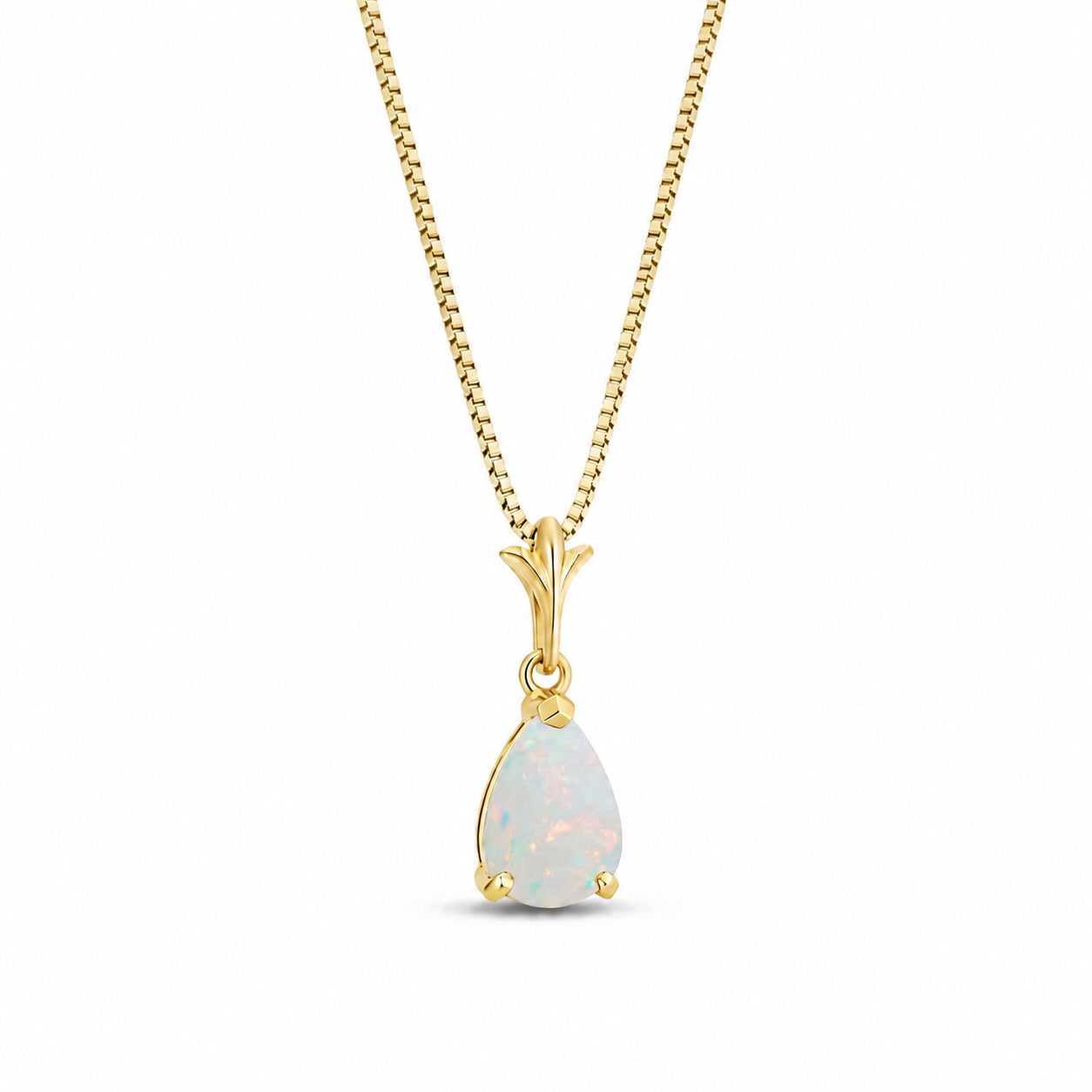Yellow Gold Rose Necklace Blue Topaz 10K — Silvana