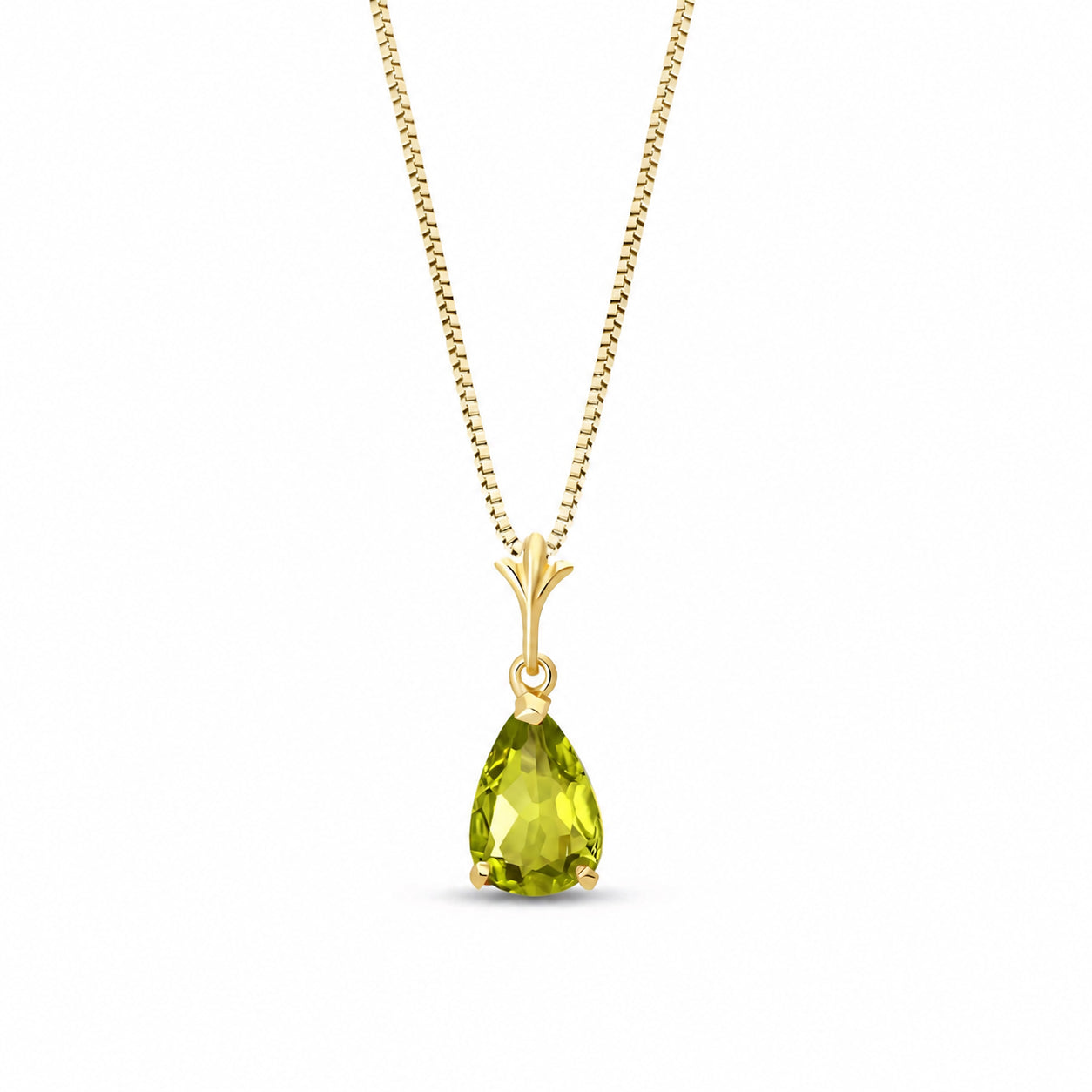 Yellow Gold Rose Necklace Peridot 10K — Silvana