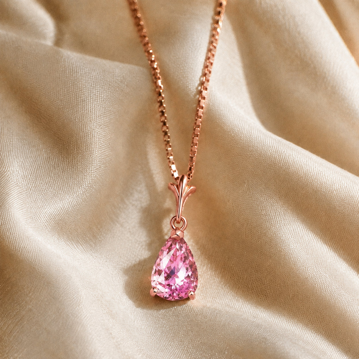Rose Gold Rose Necklace Opal 10K — Silvana