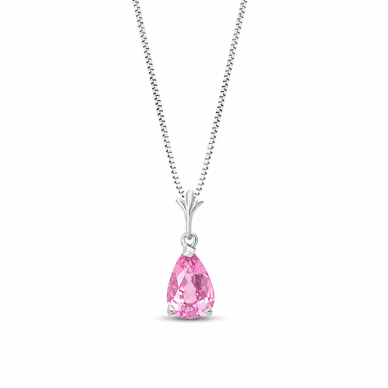 White Gold Rose Necklace Opal 10K — Silvana