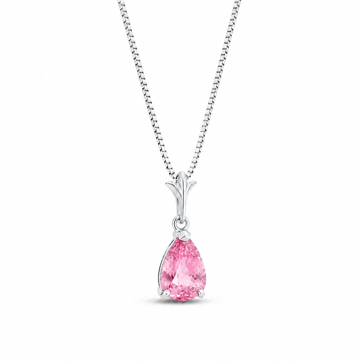 White Gold Rose Necklace Opal 10K — Silvana