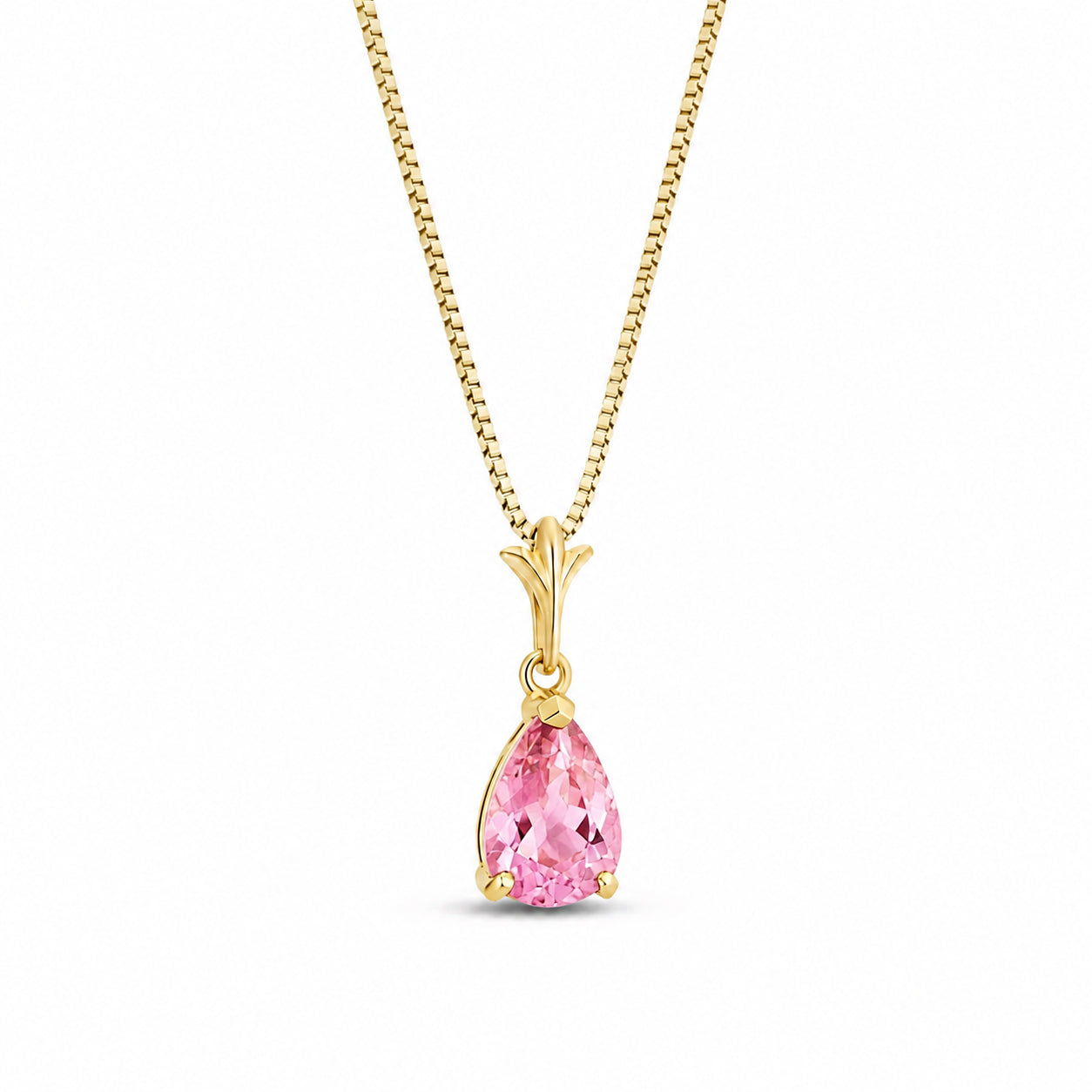 Yellow Gold Rose Necklace Opal 10K — Silvana