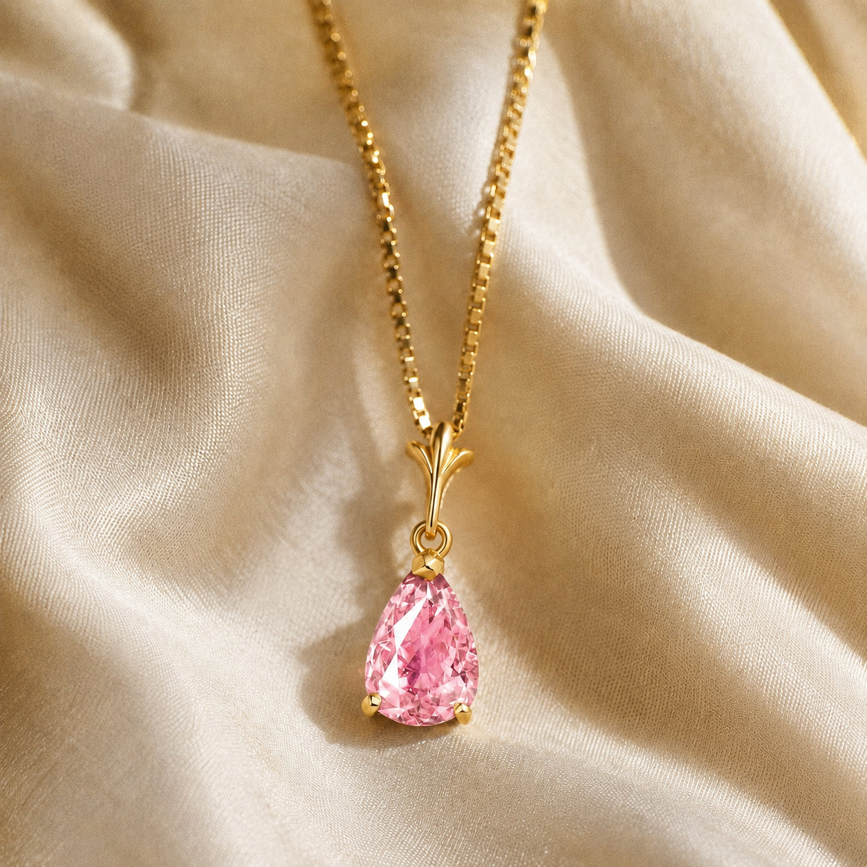 Yellow Gold Rose Necklace Opal 10K — Silvana