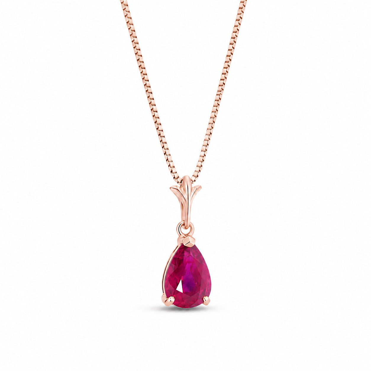 Rose Gold Rose Necklace White Topaz 10K — Silvana