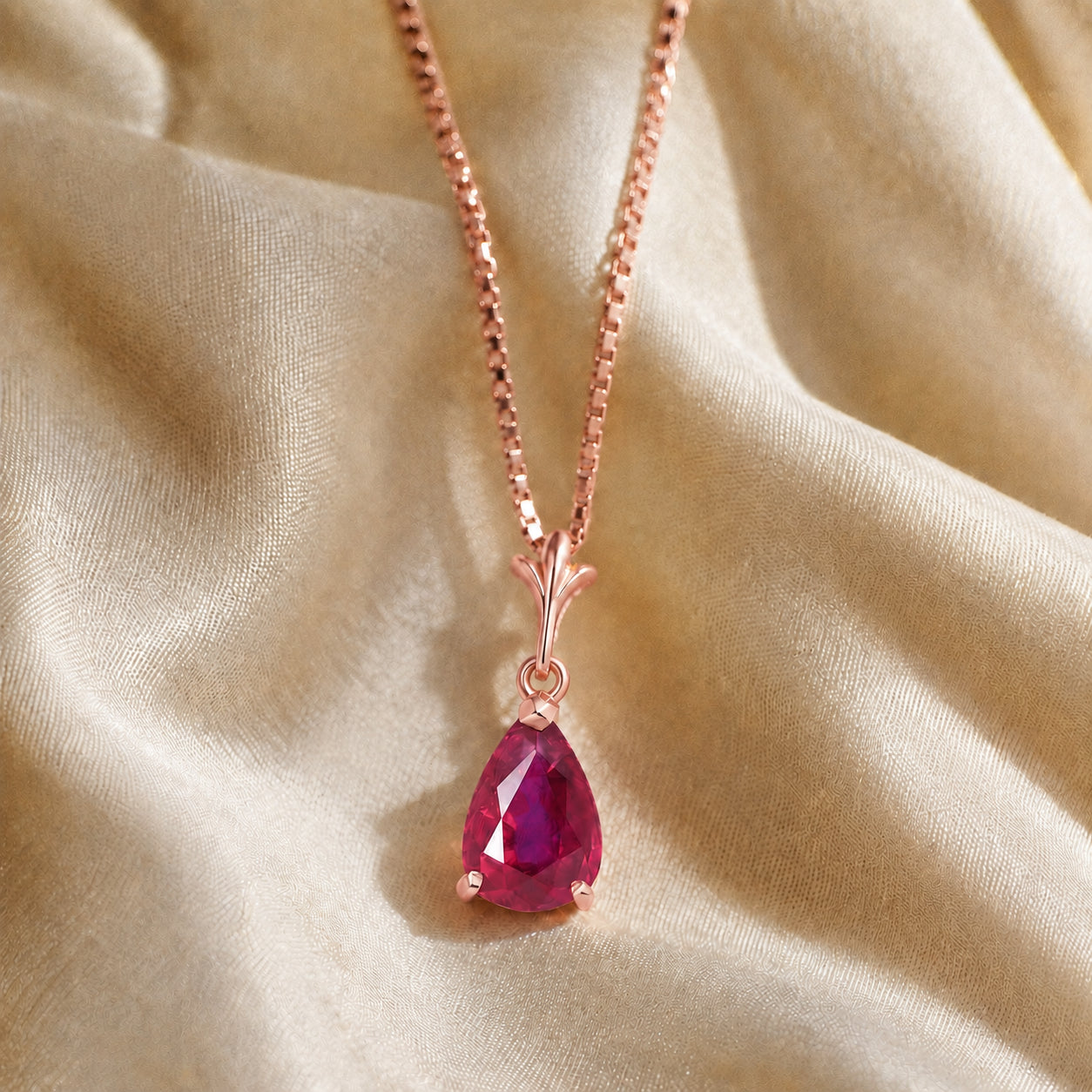 Rose Gold Rose Necklace White Topaz 10K — Silvana