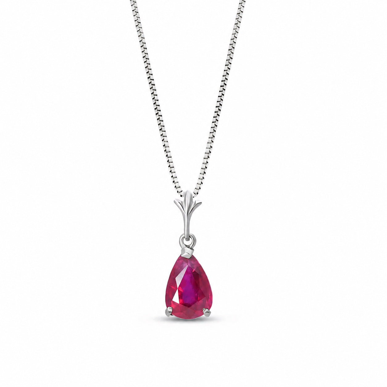 White Gold Rose Necklace White Topaz 10K — Silvana