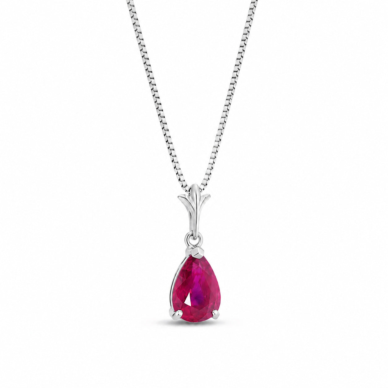 White Gold Rose Necklace White Topaz 10K — Silvana