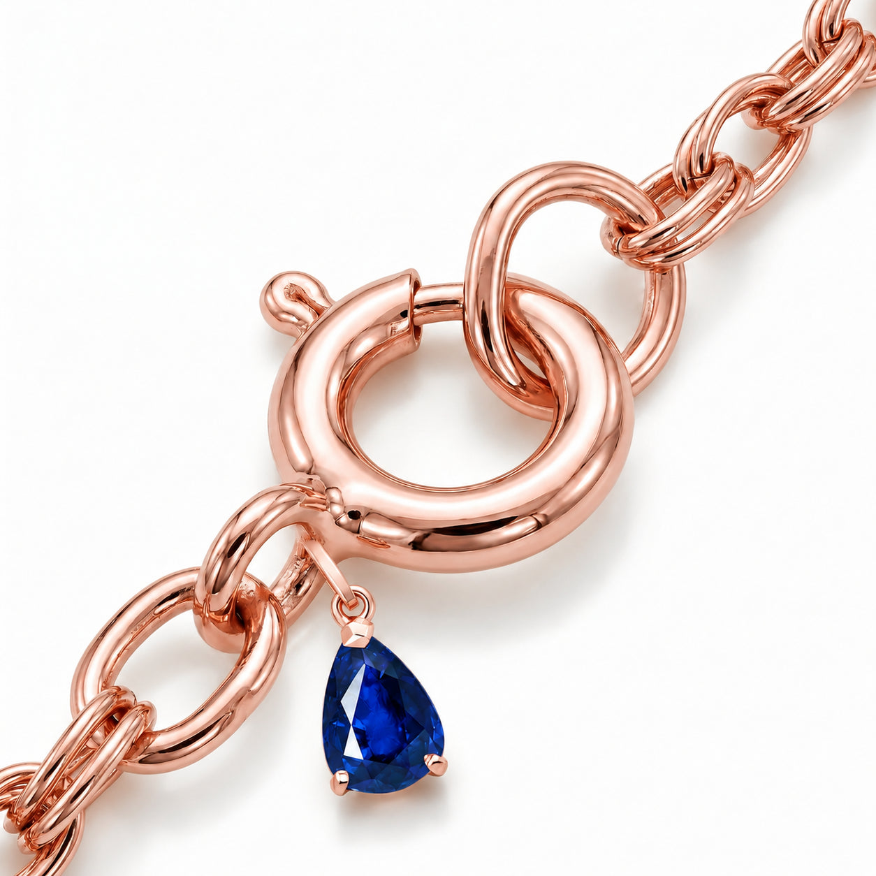 Rose Gold Rose Necklace Green Amethyst 10K — Silvana