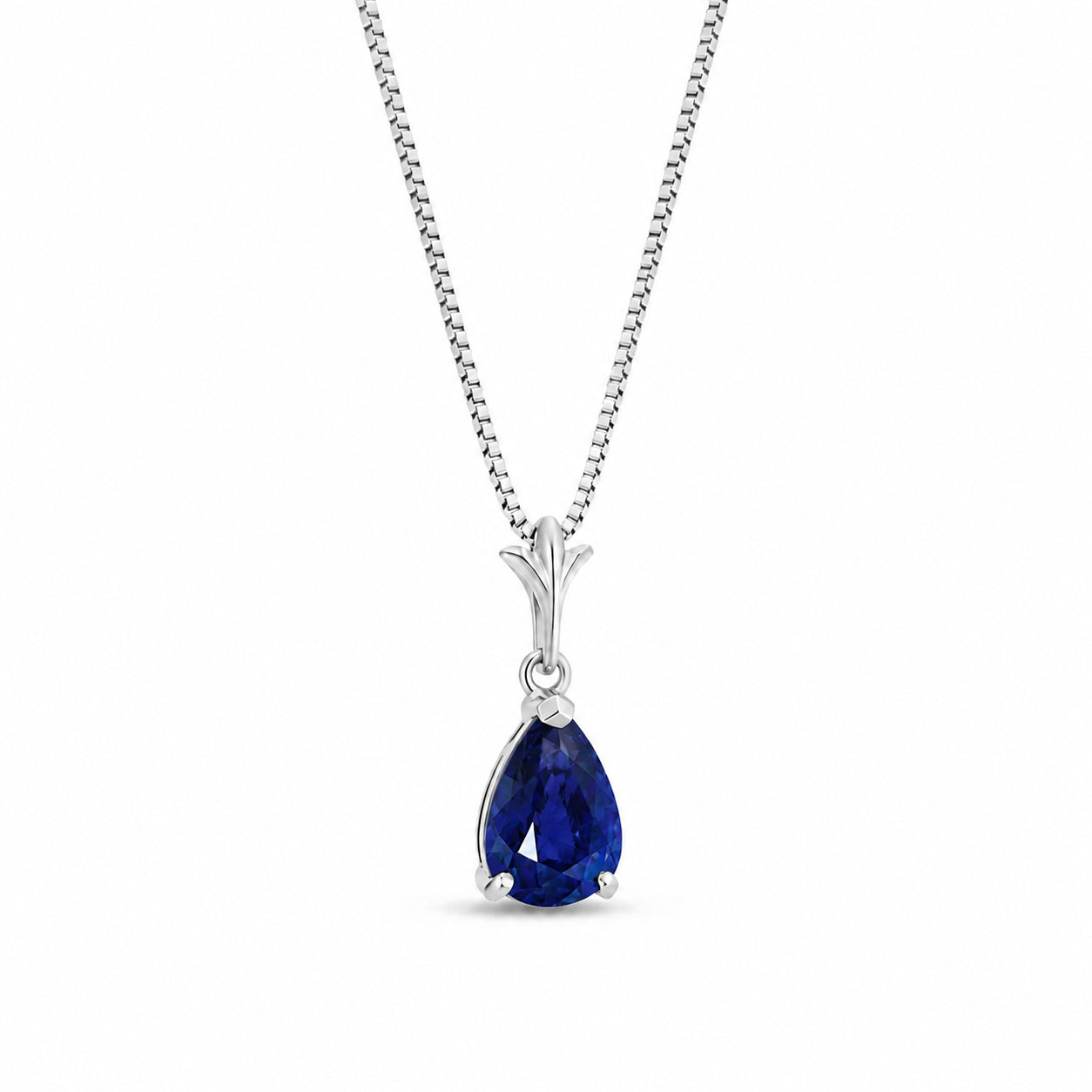 White Gold Rose Necklace Green Amethyst 10K — Silvana