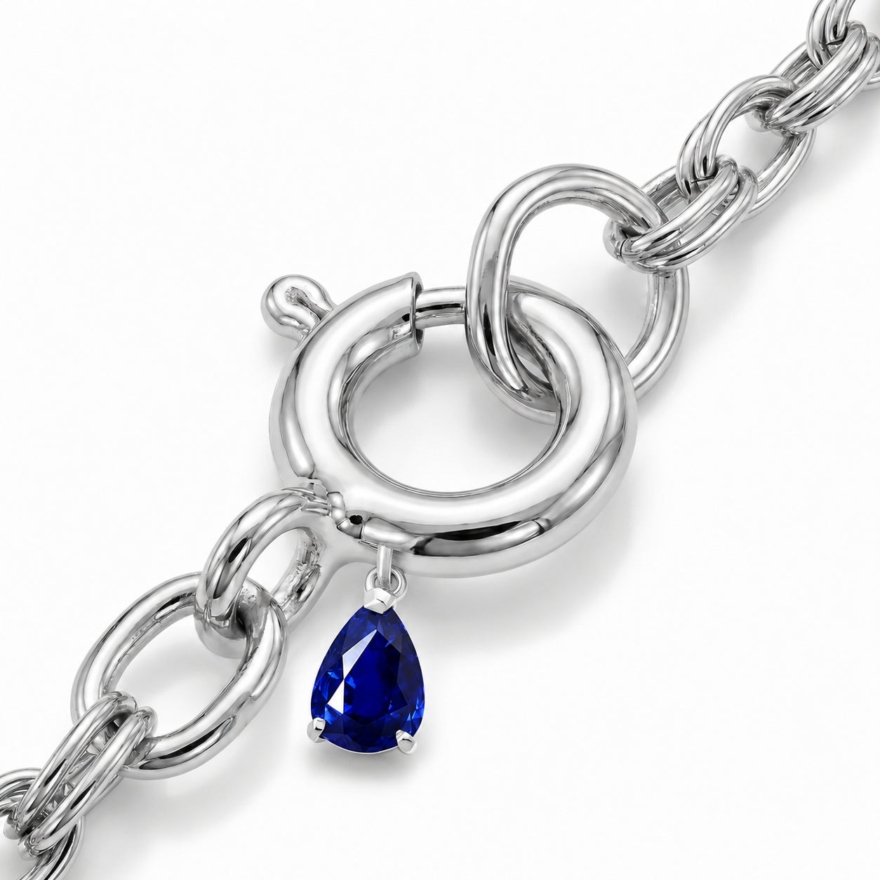 White Gold Rose Necklace Green Amethyst 10K — Silvana