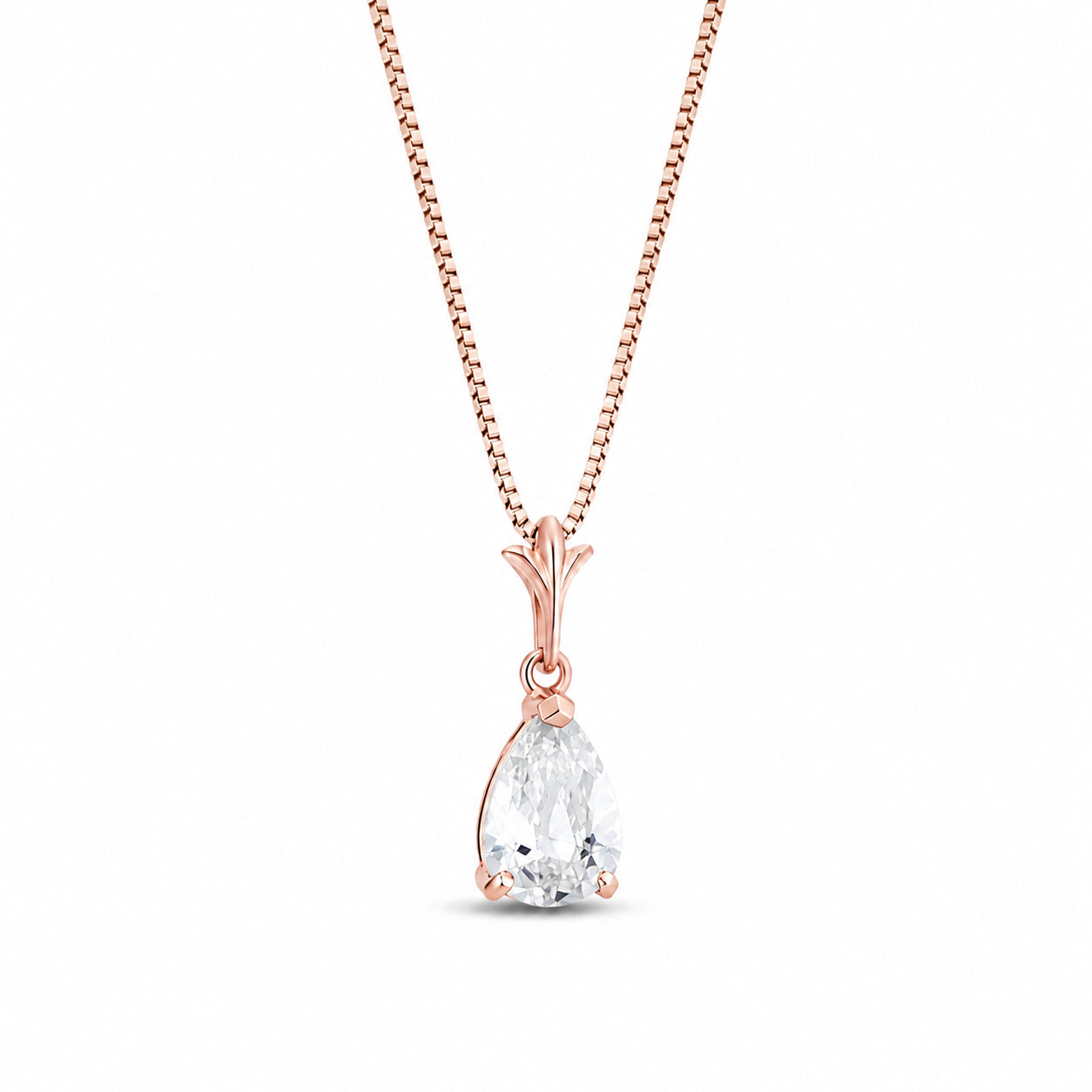 Rose Gold Rose Necklace Emerald 10K — Silvana