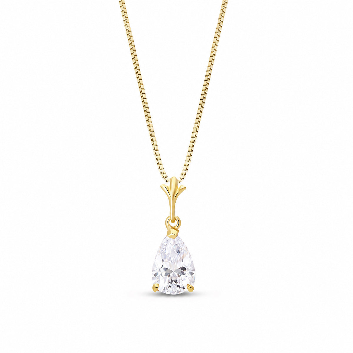 Yellow Gold Rose Necklace Emerald 10K — Silvana