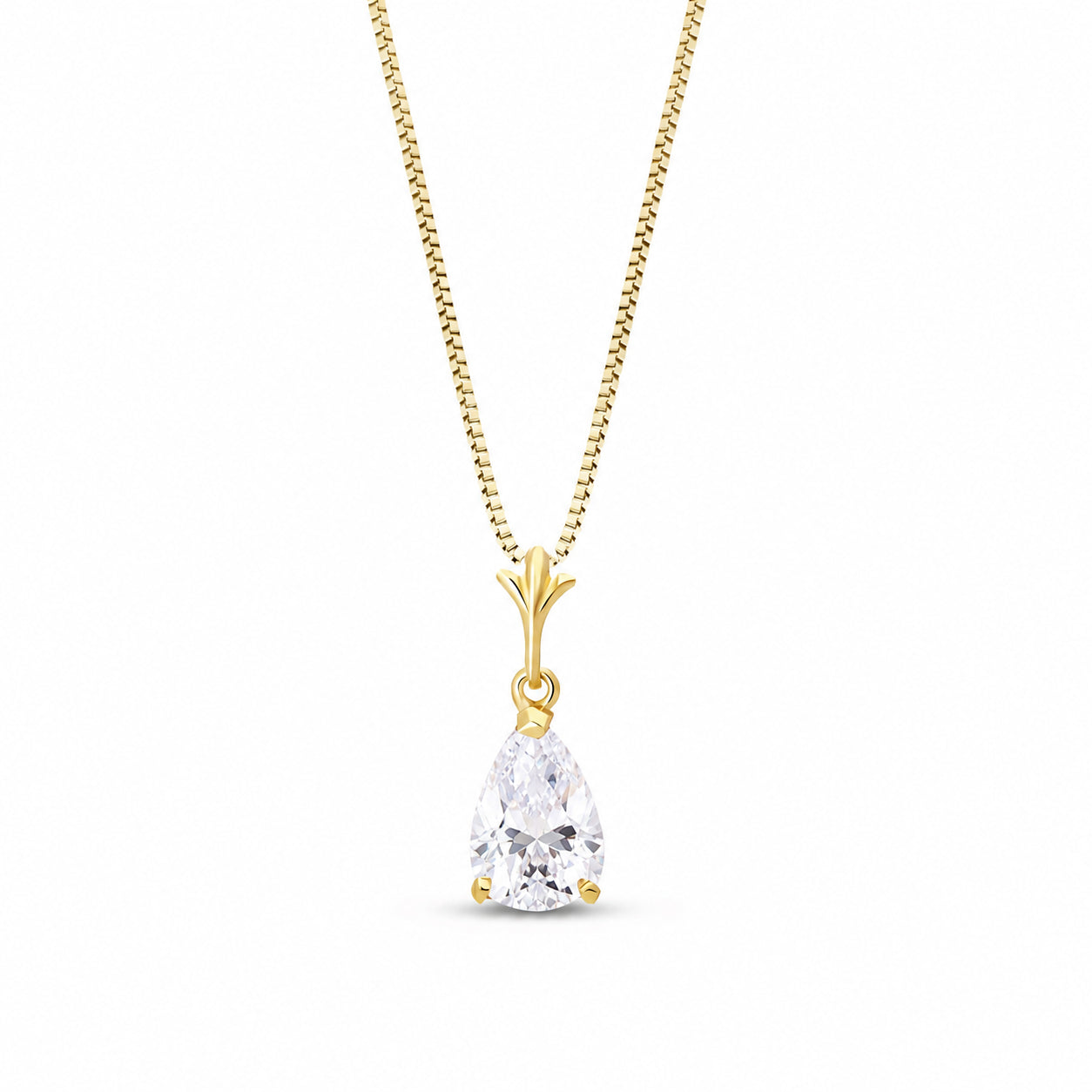 Yellow Gold Rose Necklace Emerald 10K — Silvana