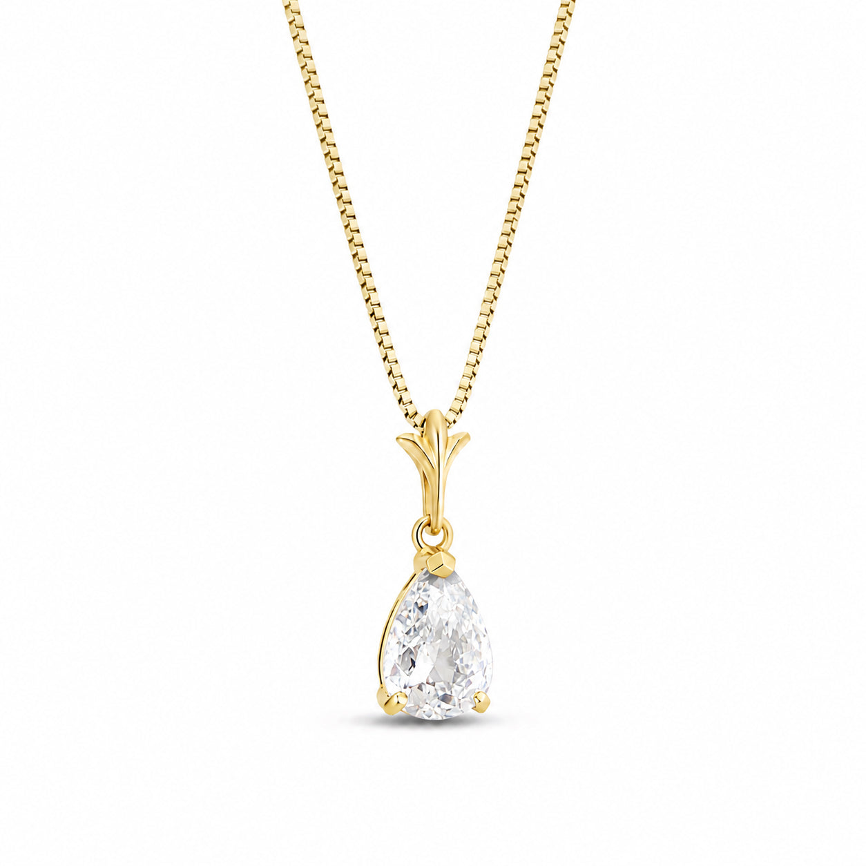 Yellow Gold Rose Necklace Emerald 10K — Silvana