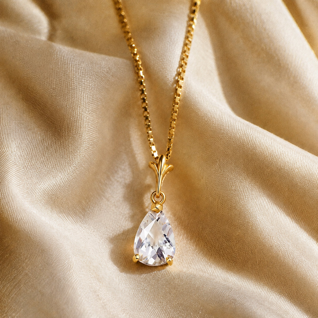 Yellow Gold Rose Necklace Emerald 10K — Silvana