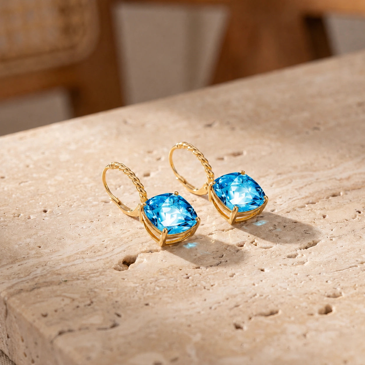 Yellow Gold Blue Topaz — Mariaamabile