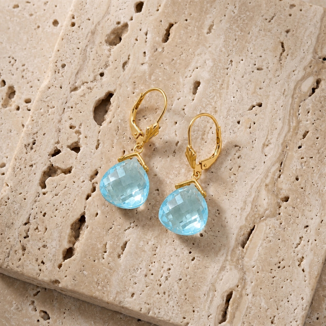 Yellow Gold Blue Topaz — Mariagina