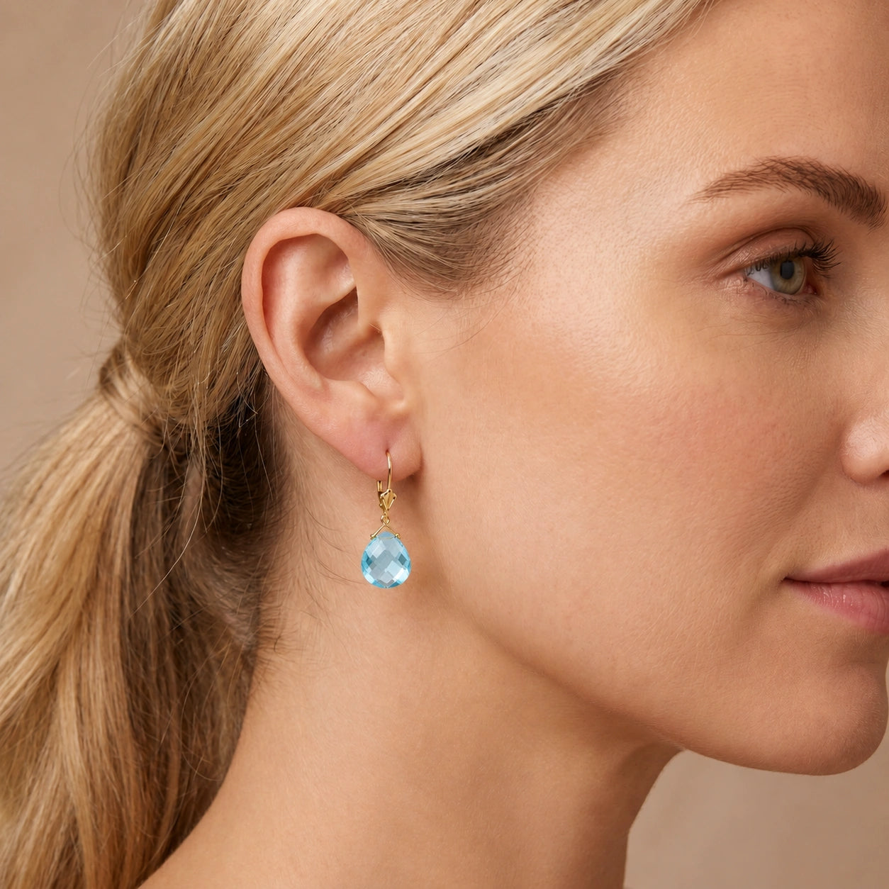Yellow Gold Blue Topaz — Mariagina