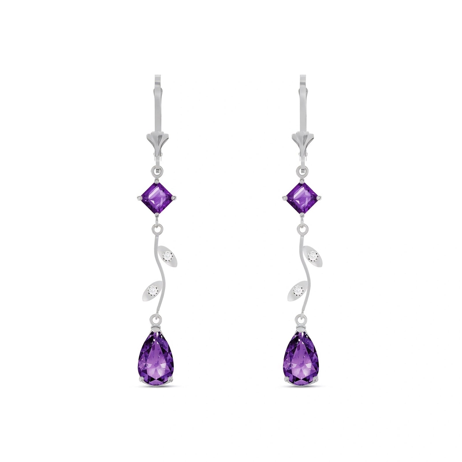 White Gold Amethyst & Diamond — Elettra