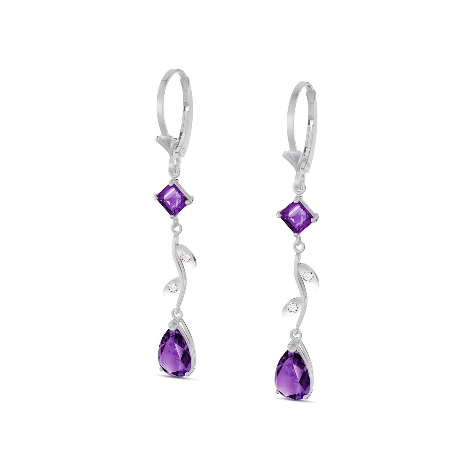 White Gold Amethyst & Diamond — Elettra