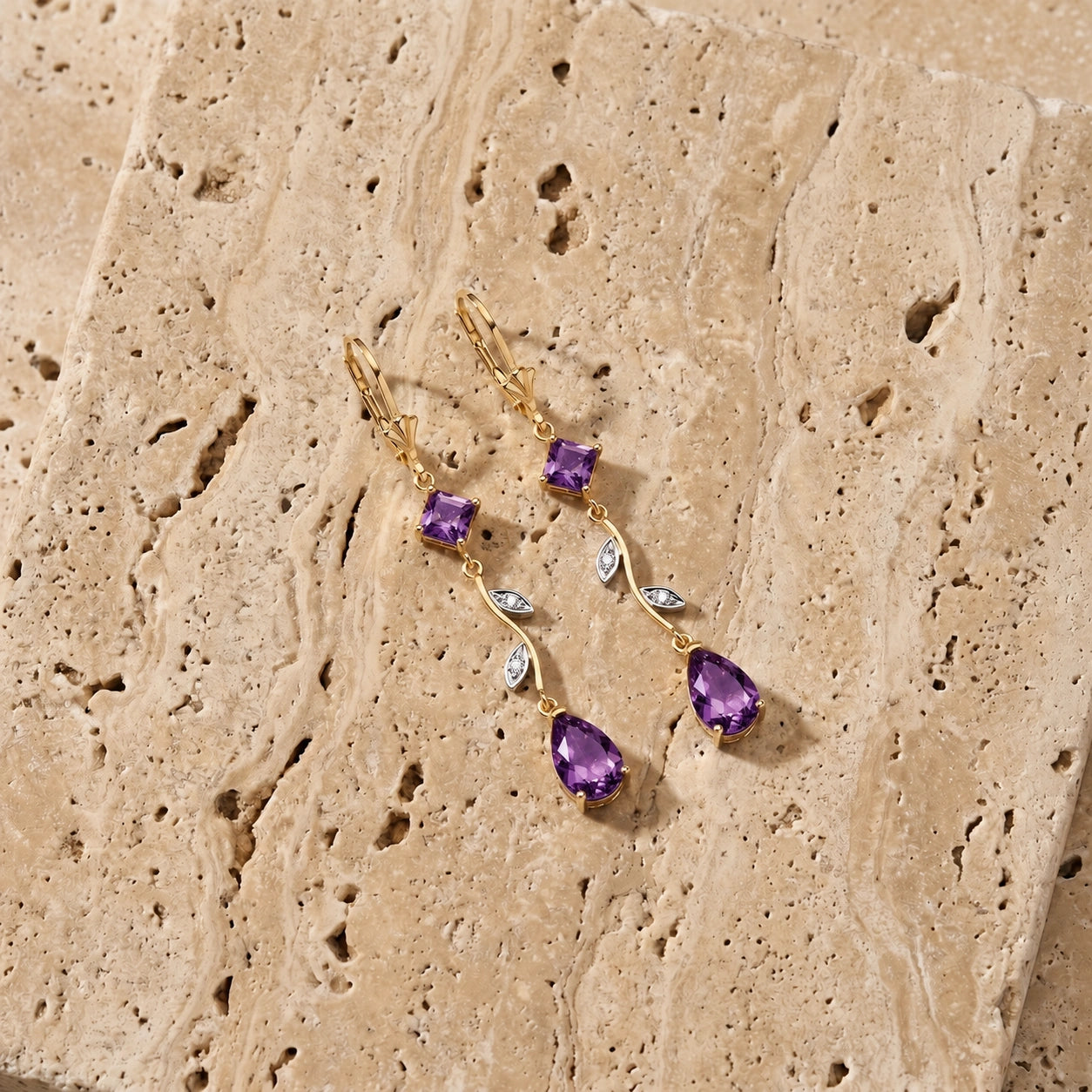 Yellow Gold Amethyst & Diamond — Elettra