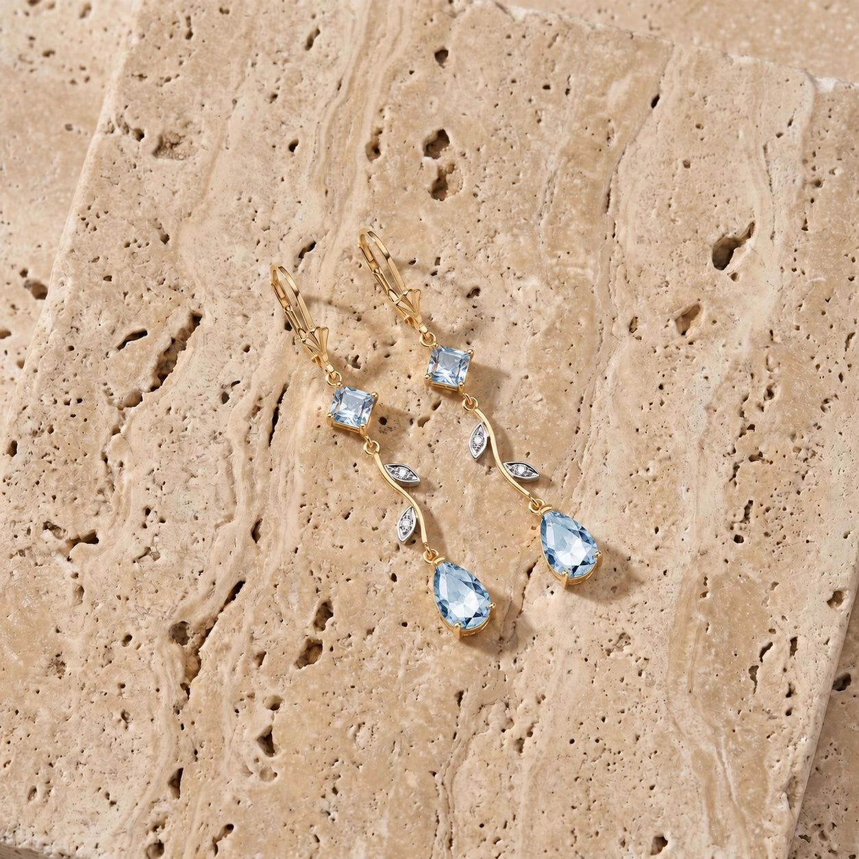Yellow Gold Aquamarine & Diamond — Elettra