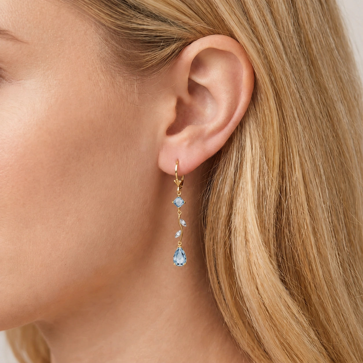 Yellow Gold Aquamarine & Diamond — Elettra