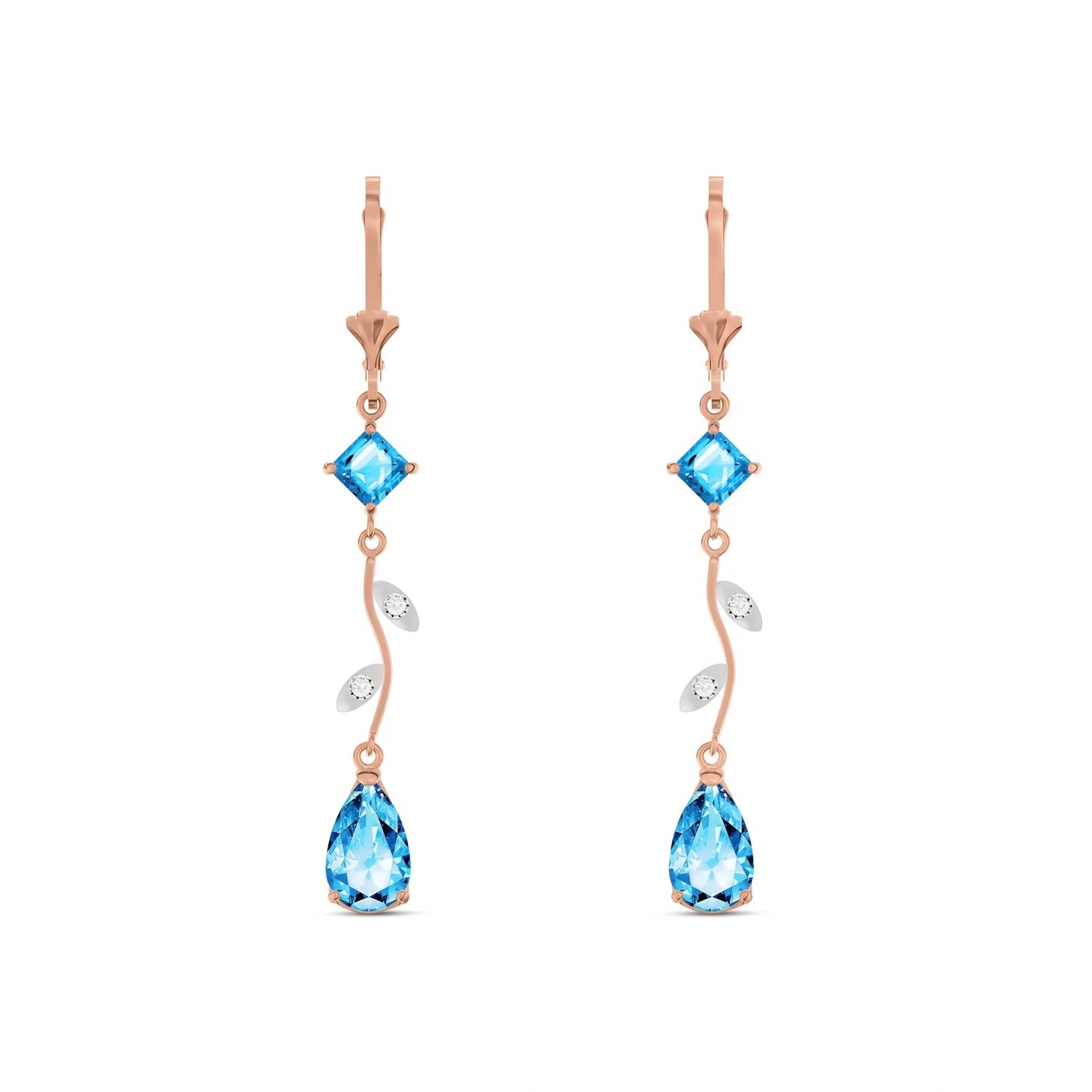Rose Gold Blue Topaz & Diamond — Elettra
