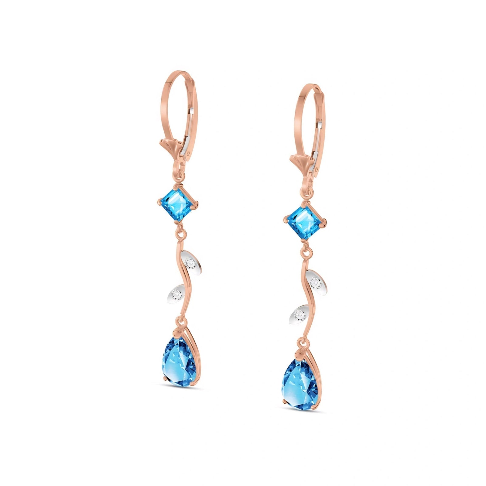 Rose Gold Blue Topaz & Diamond — Elettra