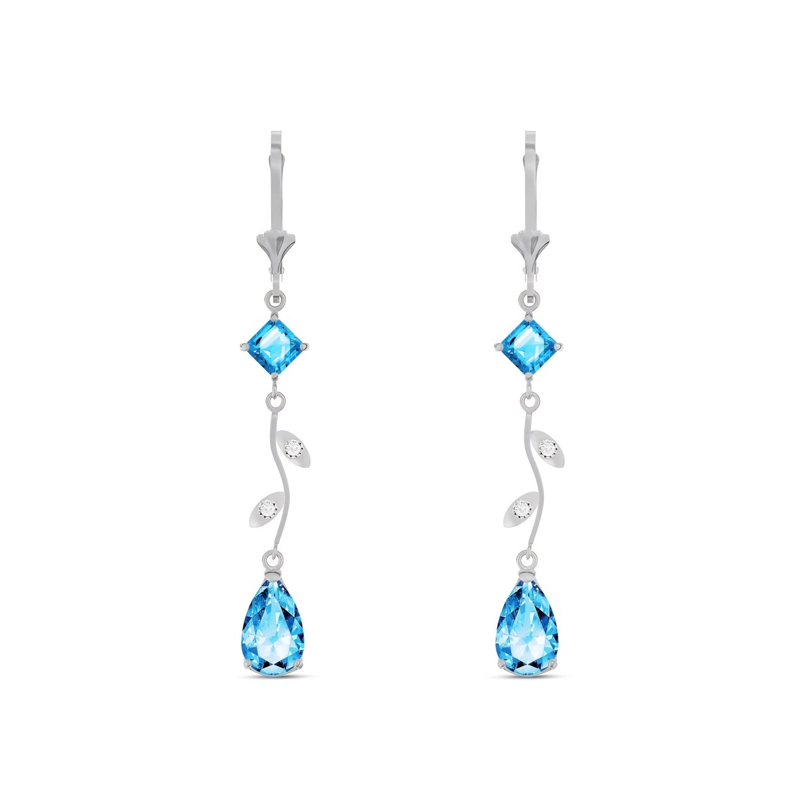 White Gold Blue Topaz & Diamond — Elettra
