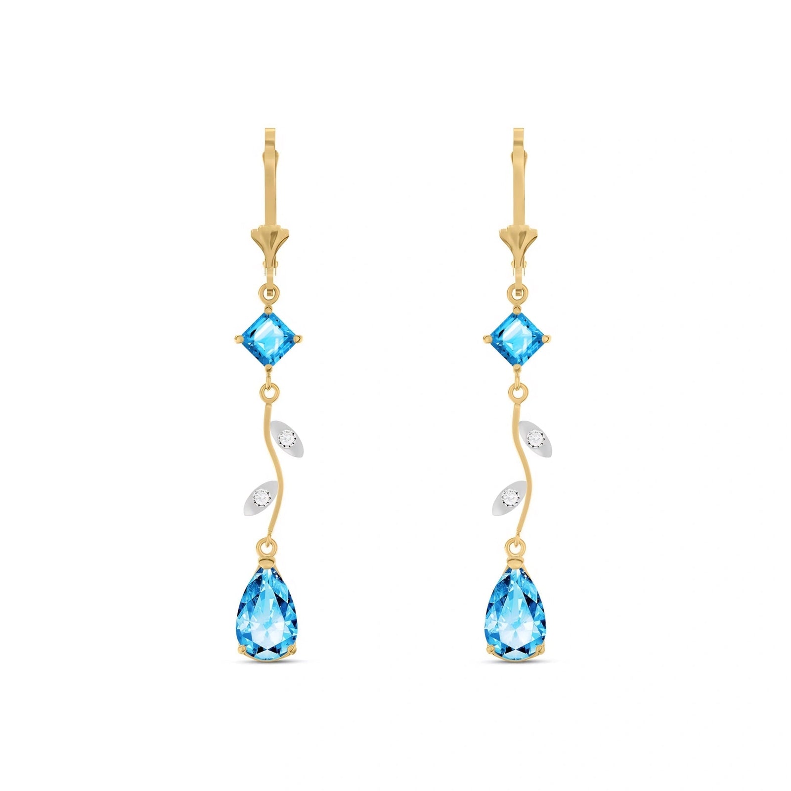Yellow Gold Blue Topaz & Diamond — Elettra