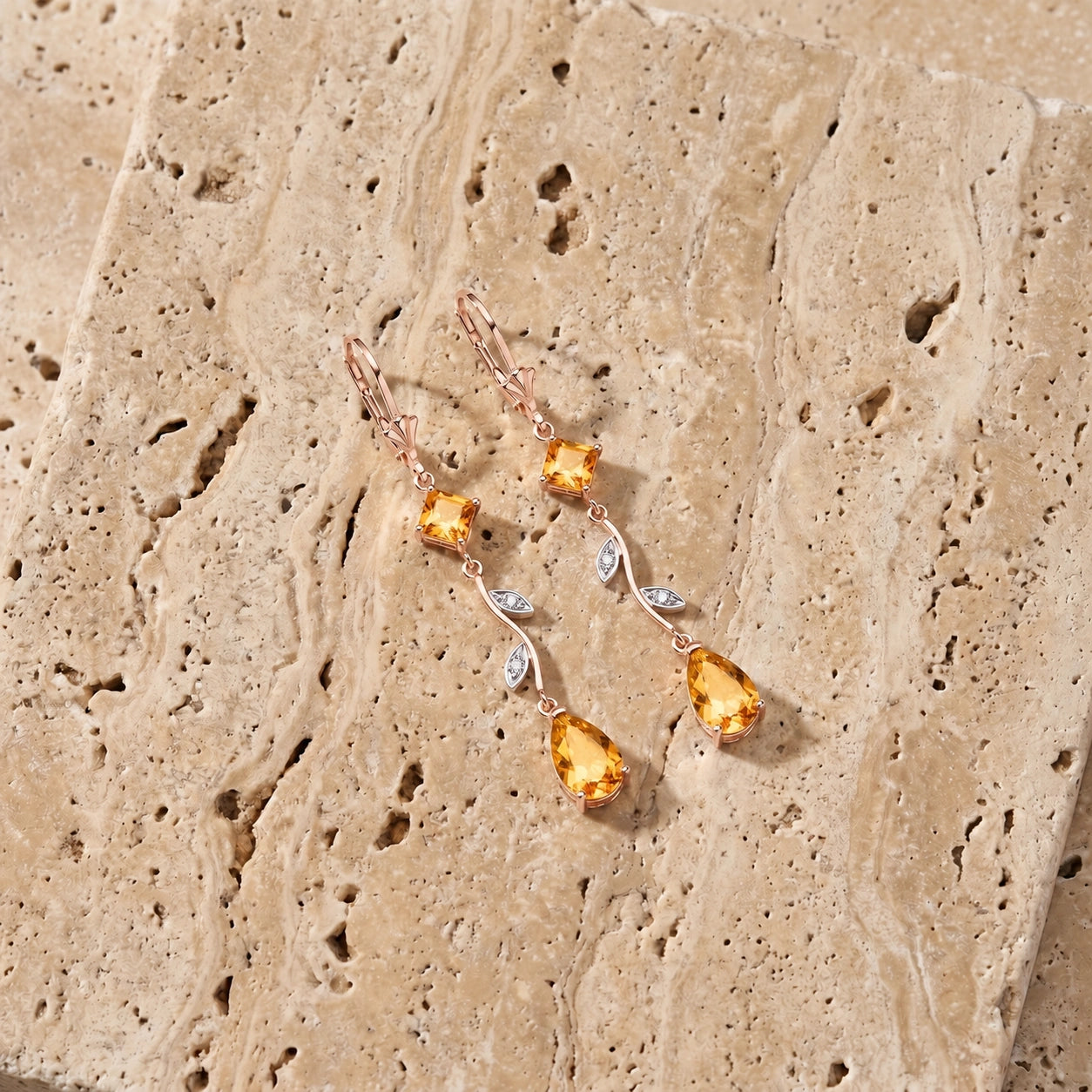 Rose Gold Citrine & Diamond — Elettra