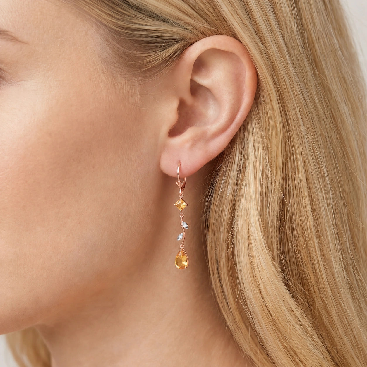 Rose Gold Citrine & Diamond — Elettra