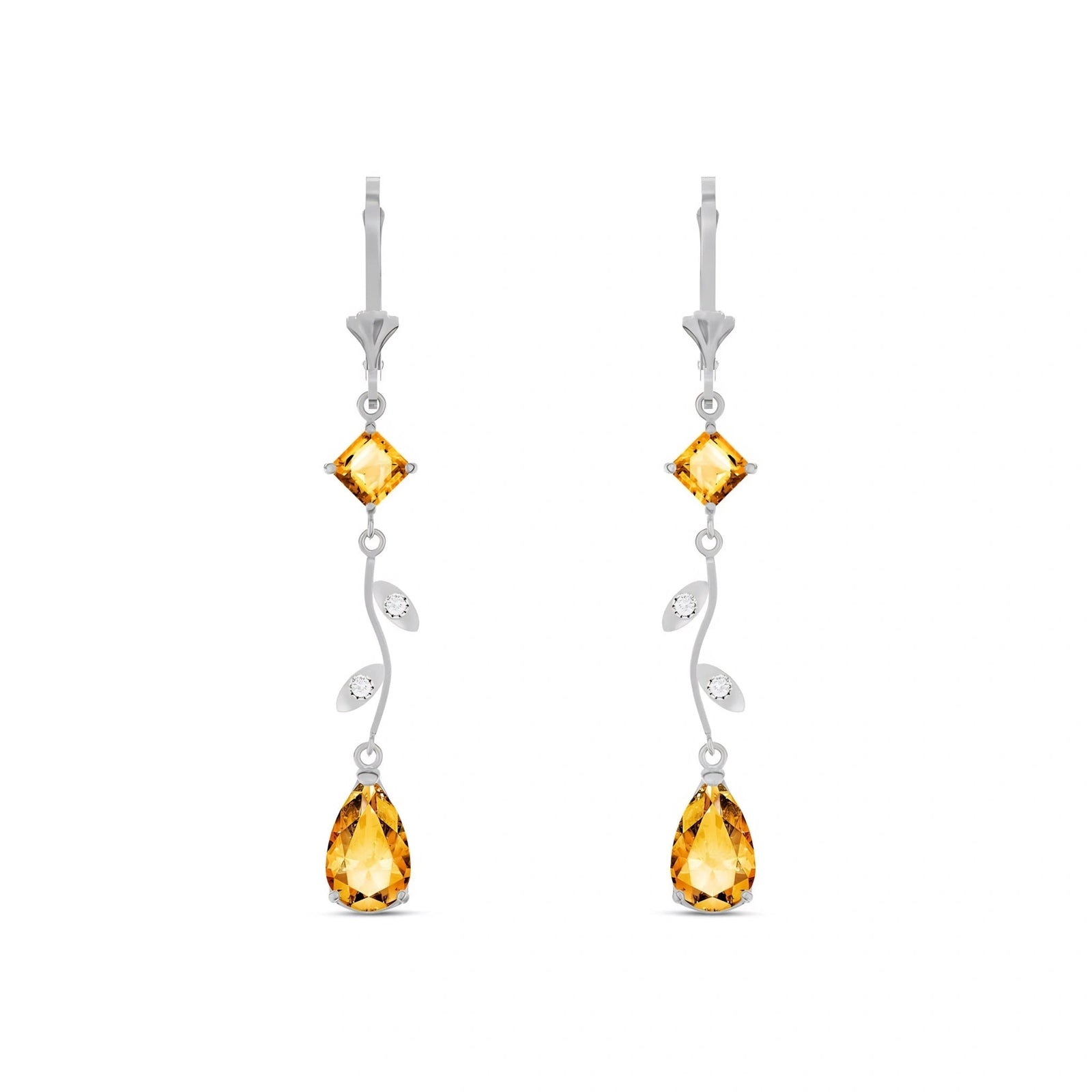 White Gold Citrine & Diamond — Elettra