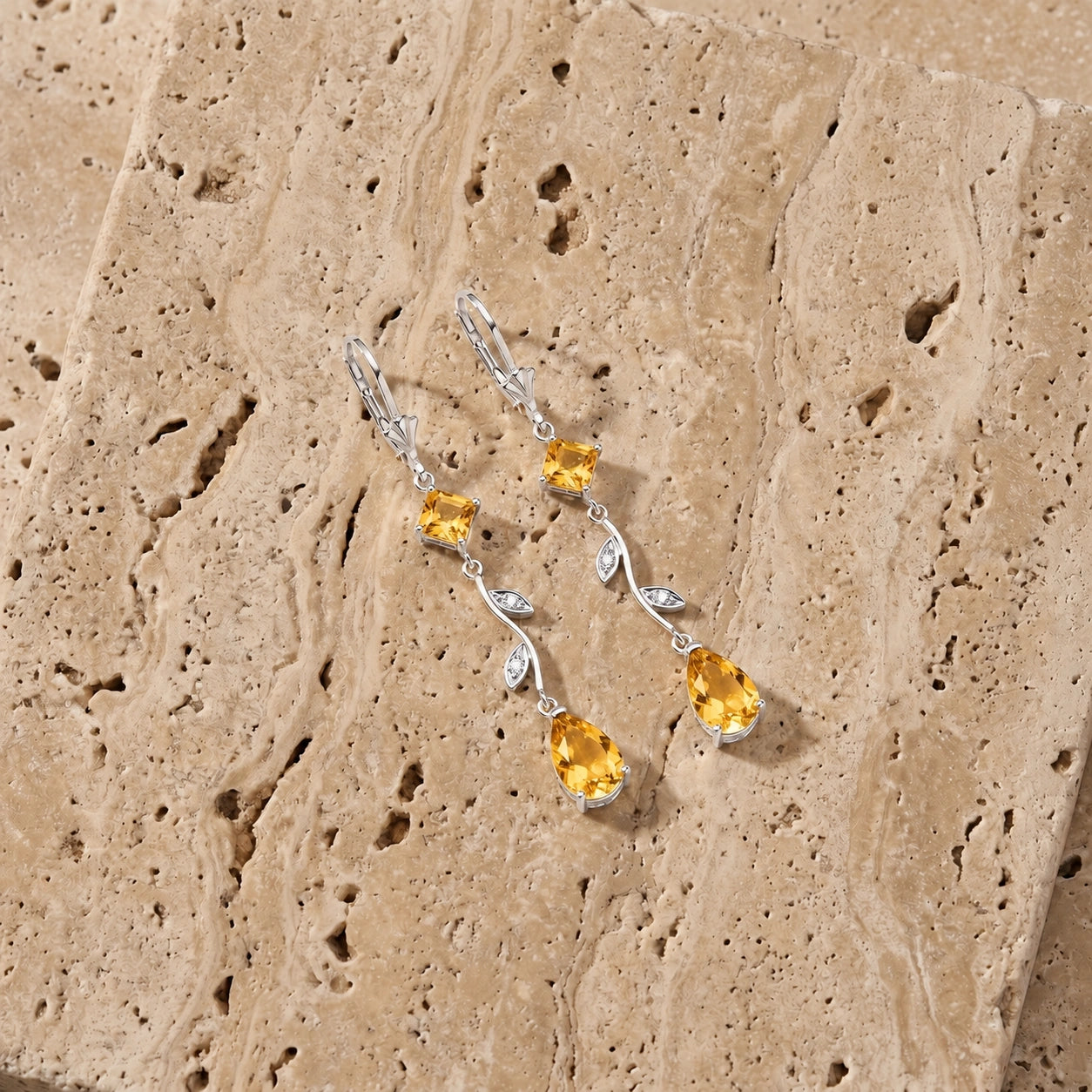 White Gold Citrine & Diamond — Elettra