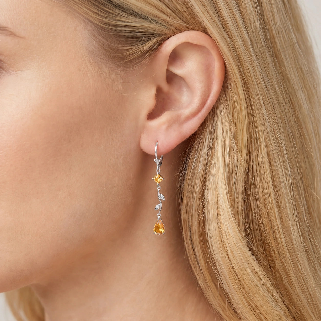 White Gold Citrine & Diamond — Elettra