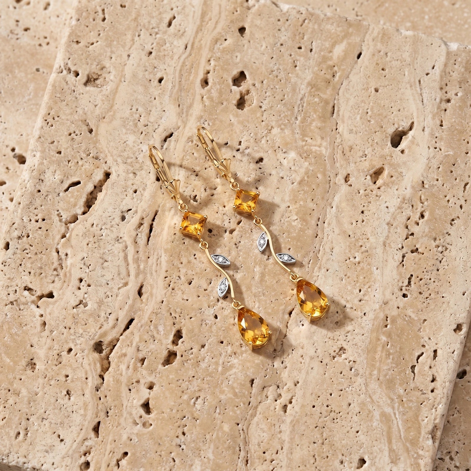 Yellow Gold Citrine & Diamond — Elettra