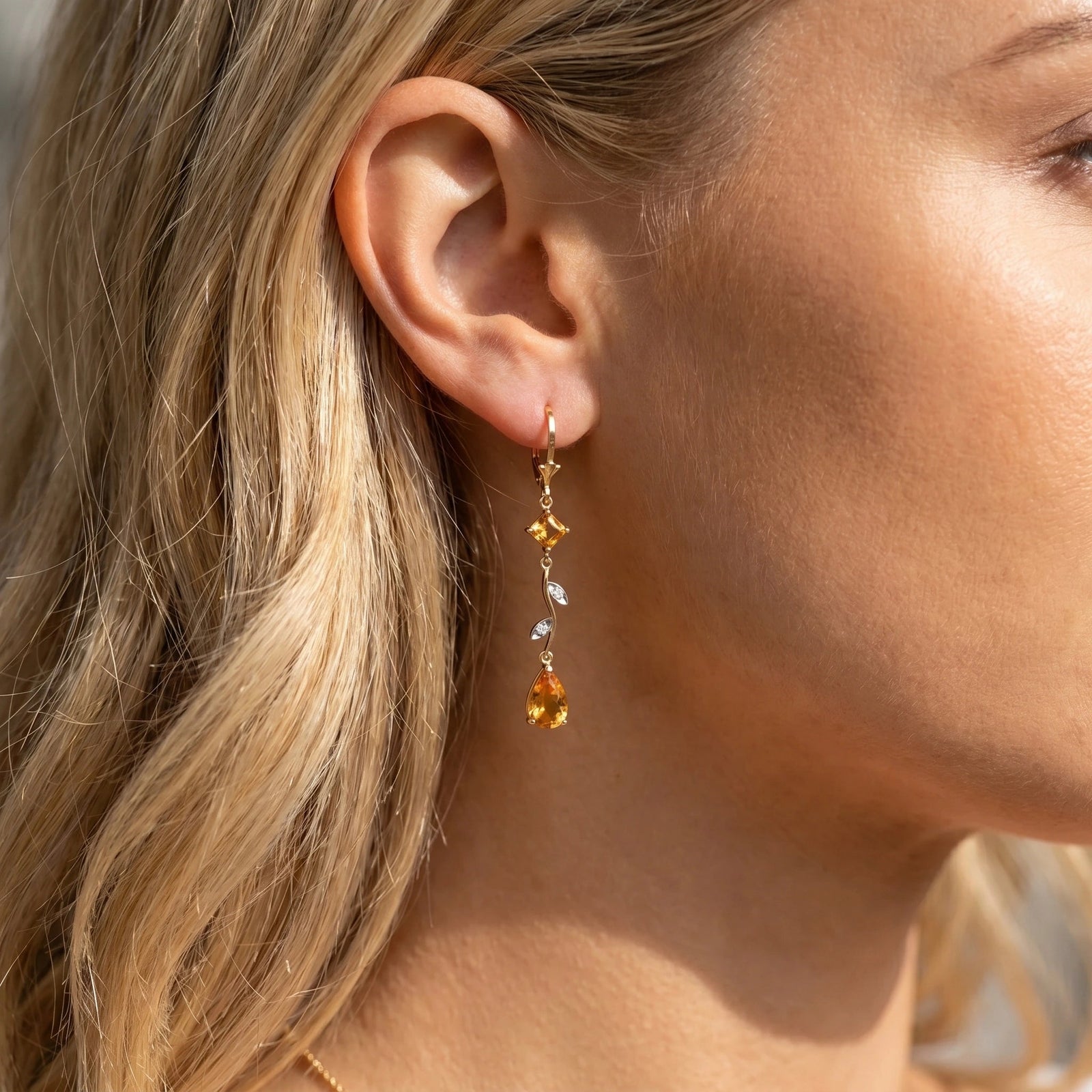 Yellow Gold Citrine & Diamond — Elettra