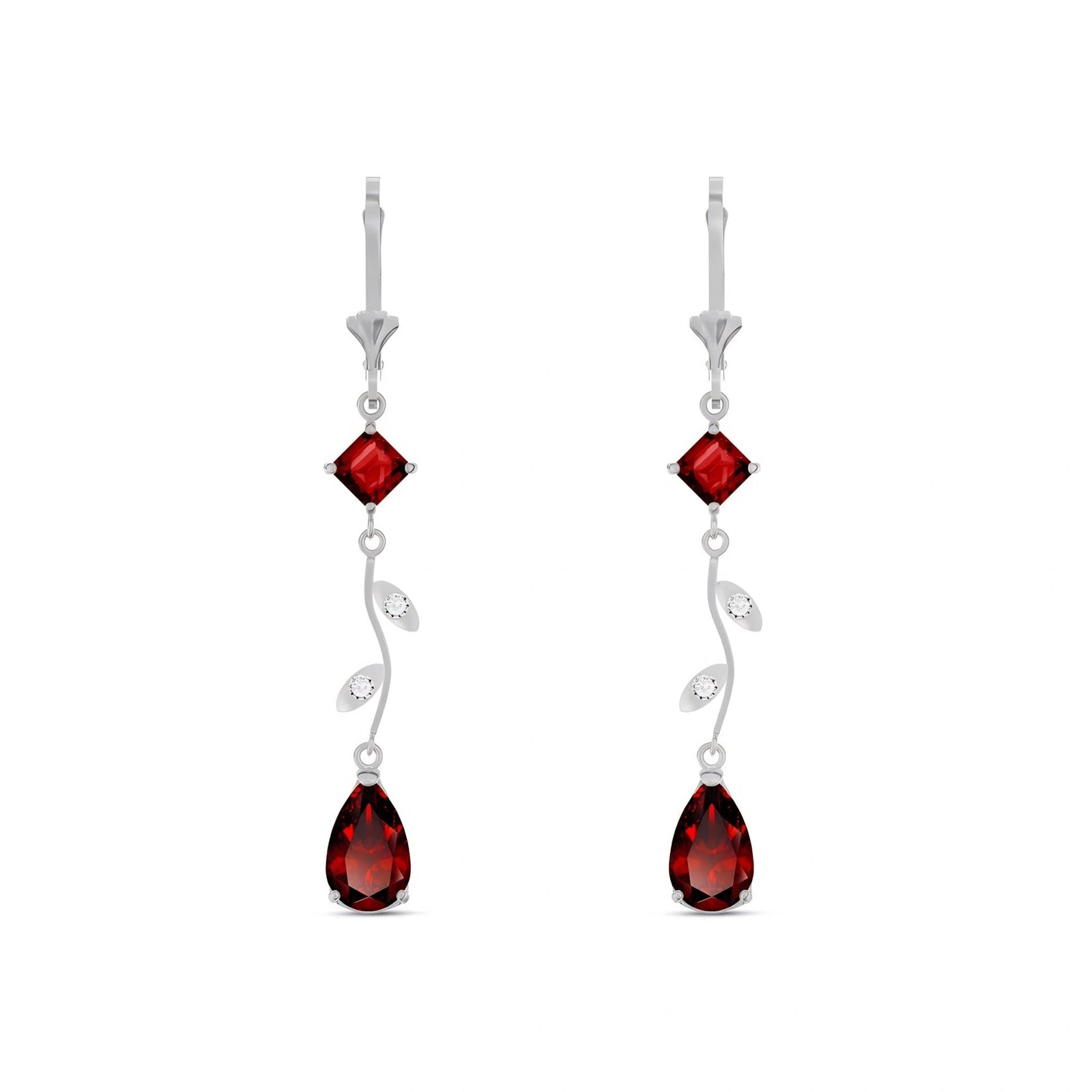 White Gold Garnet & Diamond — Elettra