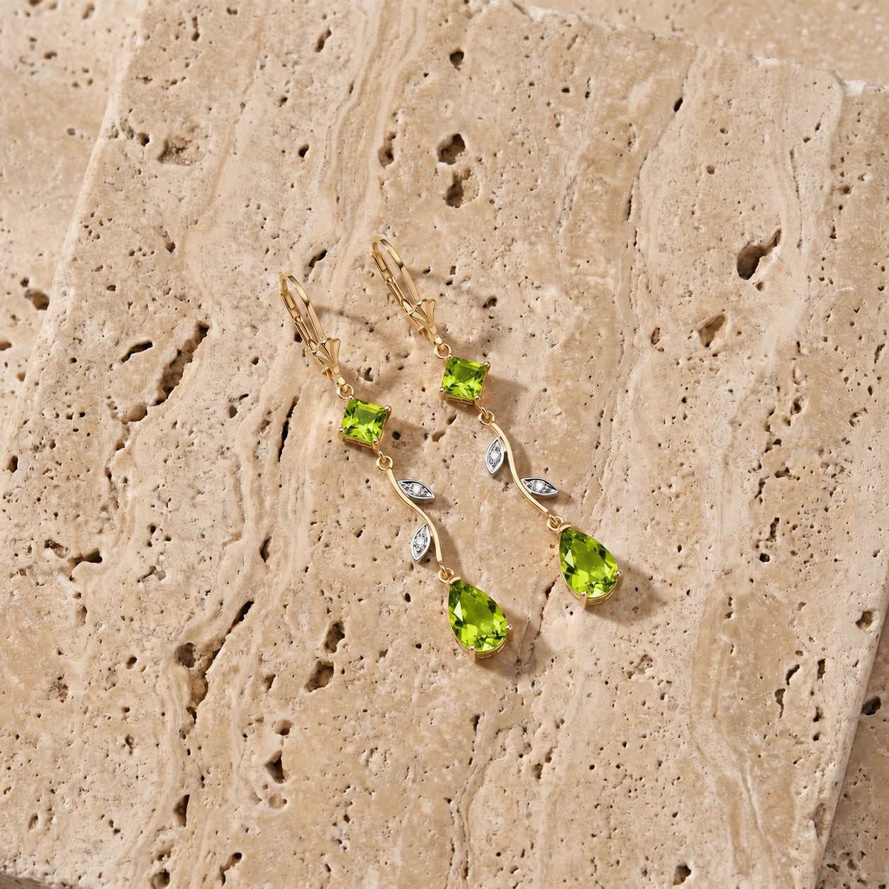 Yellow Gold Peridot & Diamond — Elettra