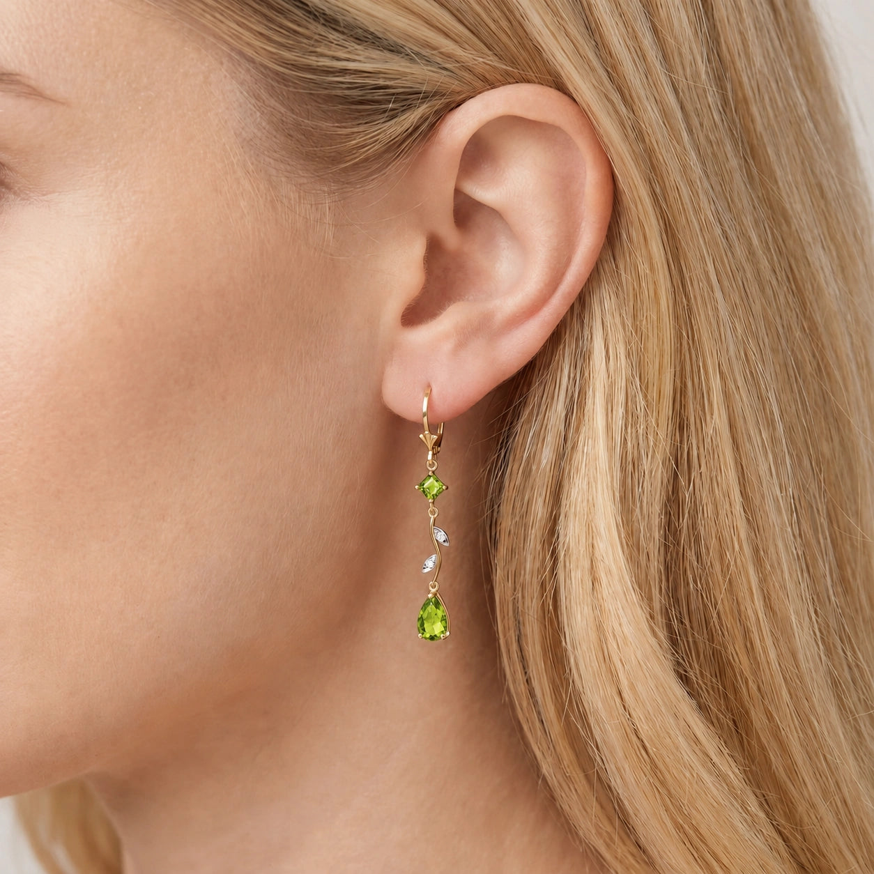 Yellow Gold Peridot & Diamond — Elettra