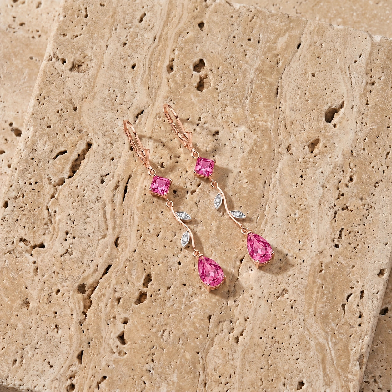 Rose Gold Pink Topaz & Diamond — Elettra