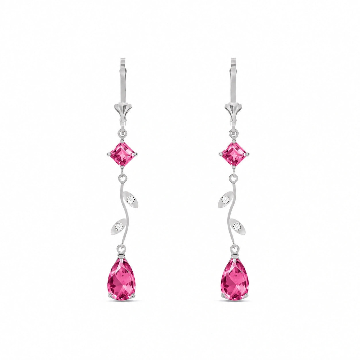 White Gold Pink Topaz & Diamond — Elettra