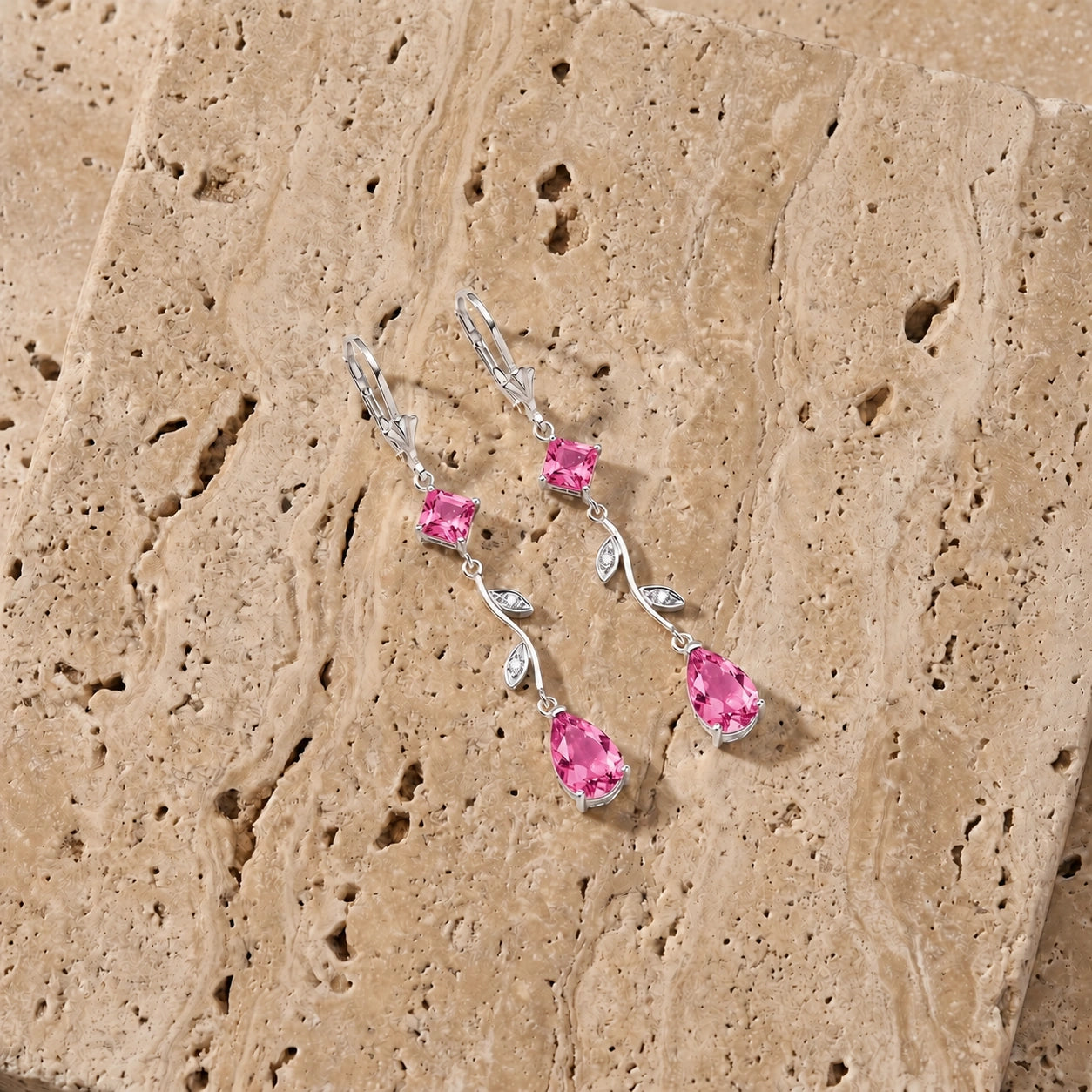 White Gold Pink Topaz & Diamond — Elettra
