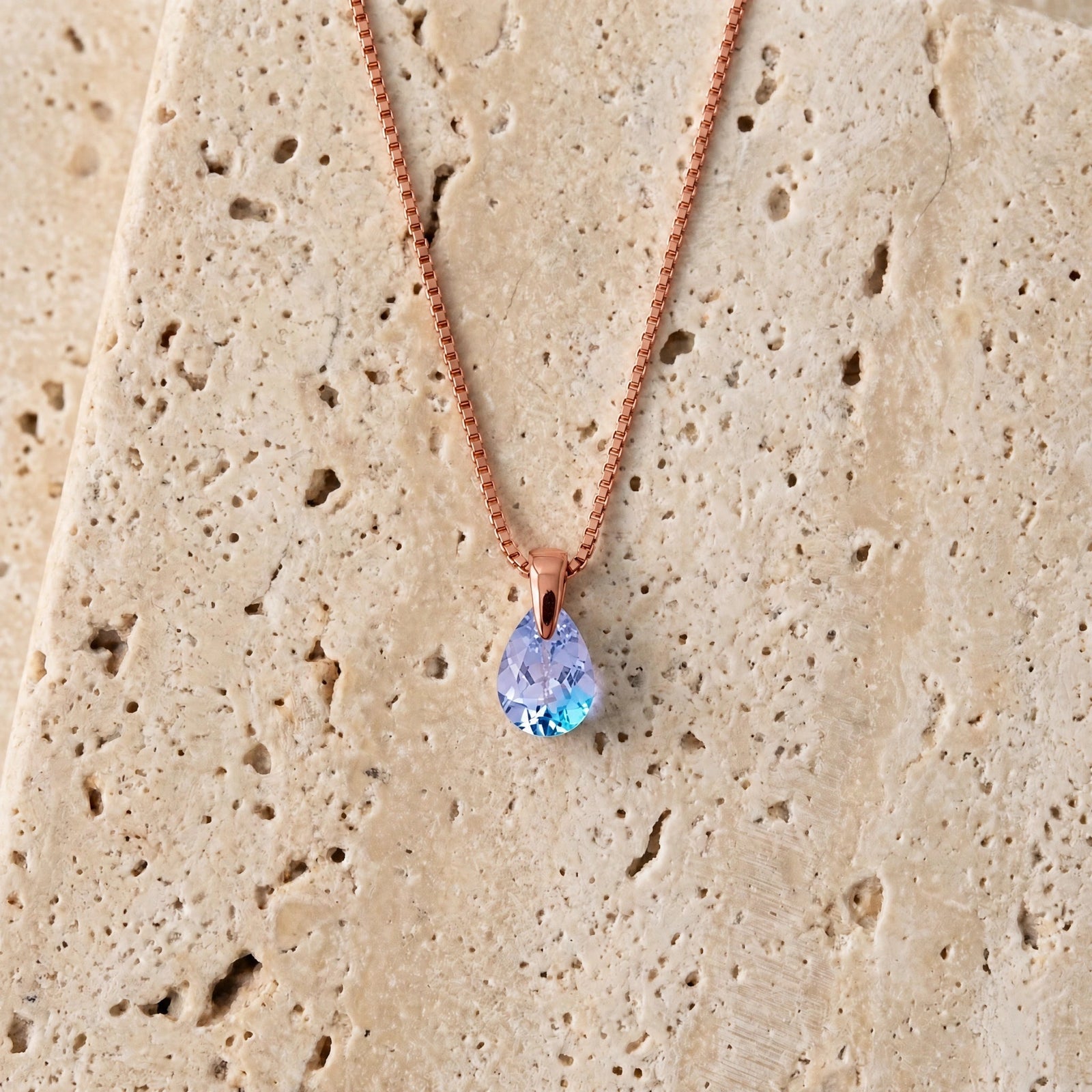 Rose Gold Blue Topaz — Elettrina