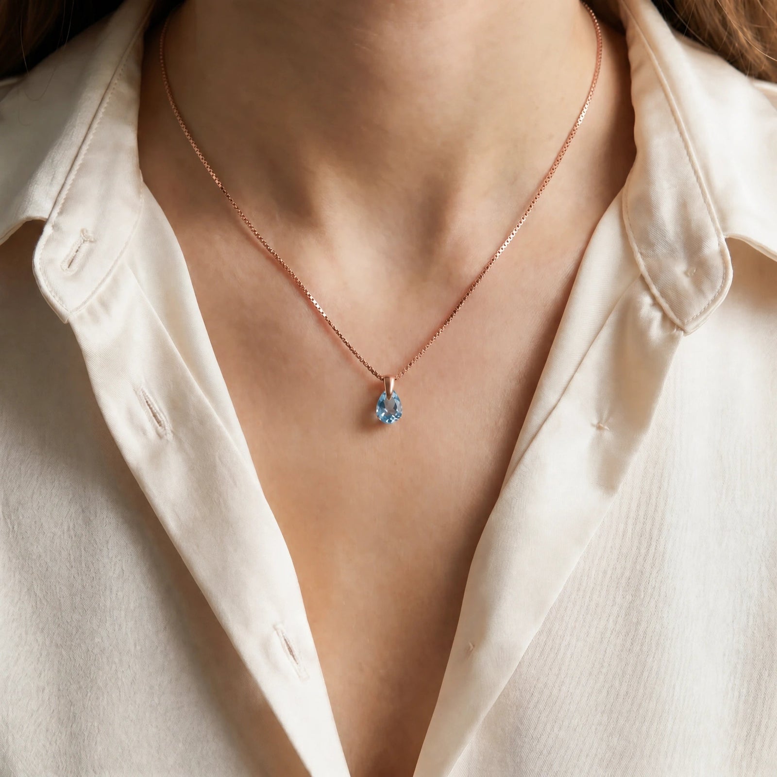 Rose Gold Blue Topaz — Elettrina